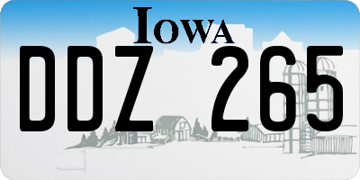 IA license plate DDZ265