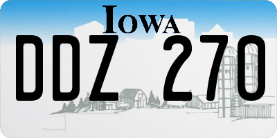 IA license plate DDZ270