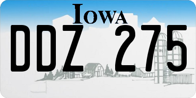 IA license plate DDZ275