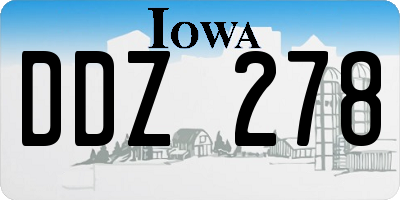 IA license plate DDZ278