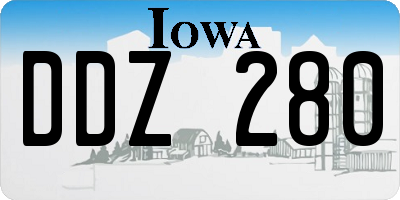 IA license plate DDZ280