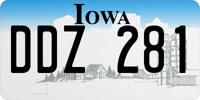 IA license plate DDZ281