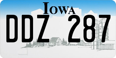 IA license plate DDZ287