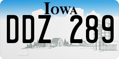 IA license plate DDZ289