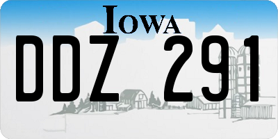 IA license plate DDZ291