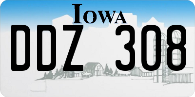 IA license plate DDZ308