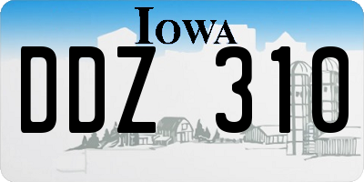 IA license plate DDZ310