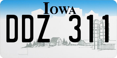 IA license plate DDZ311