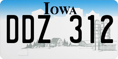 IA license plate DDZ312