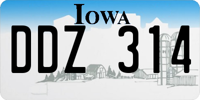 IA license plate DDZ314