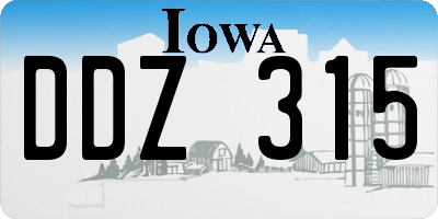 IA license plate DDZ315
