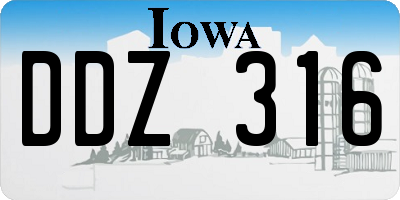 IA license plate DDZ316