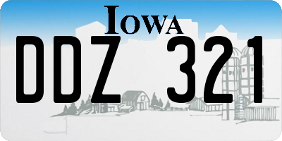 IA license plate DDZ321