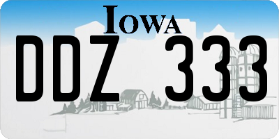 IA license plate DDZ333