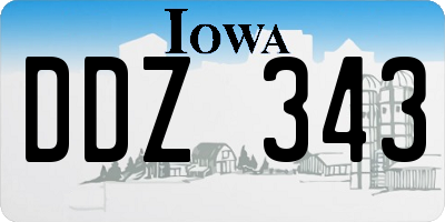 IA license plate DDZ343