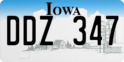 IA license plate DDZ347