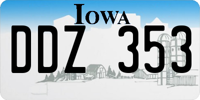 IA license plate DDZ353