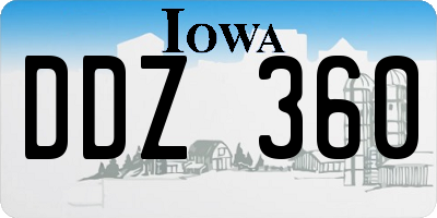 IA license plate DDZ360