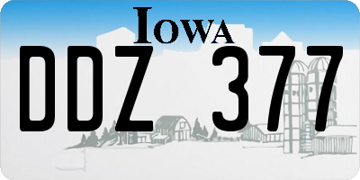 IA license plate DDZ377