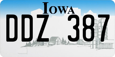 IA license plate DDZ387