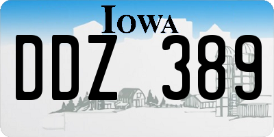IA license plate DDZ389