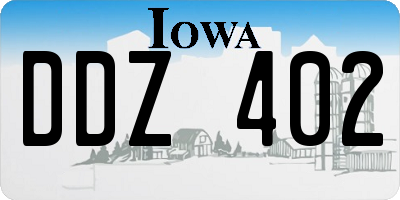 IA license plate DDZ402