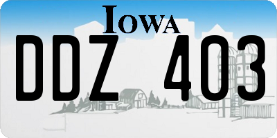 IA license plate DDZ403