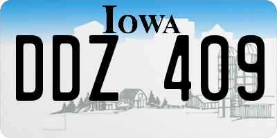 IA license plate DDZ409