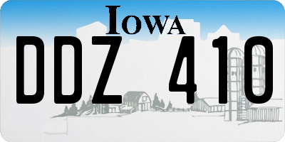 IA license plate DDZ410