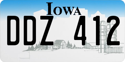 IA license plate DDZ412