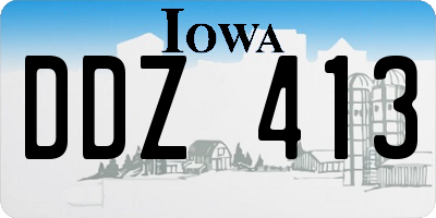 IA license plate DDZ413