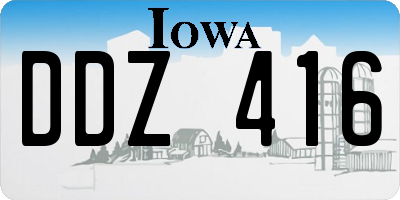 IA license plate DDZ416