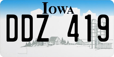 IA license plate DDZ419