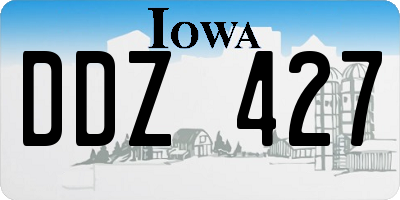 IA license plate DDZ427