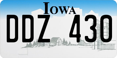 IA license plate DDZ430