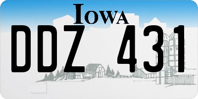 IA license plate DDZ431