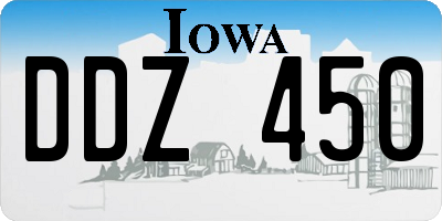 IA license plate DDZ450