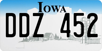 IA license plate DDZ452