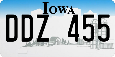 IA license plate DDZ455