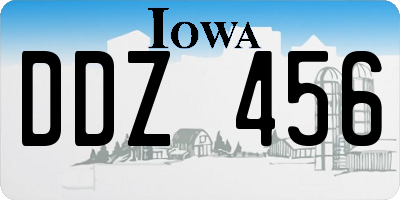 IA license plate DDZ456