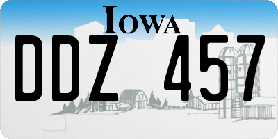 IA license plate DDZ457