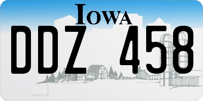 IA license plate DDZ458
