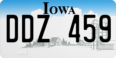 IA license plate DDZ459