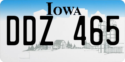IA license plate DDZ465