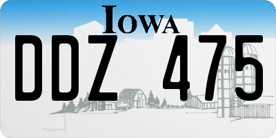 IA license plate DDZ475