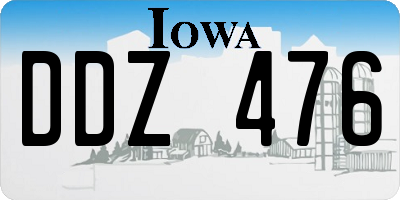 IA license plate DDZ476