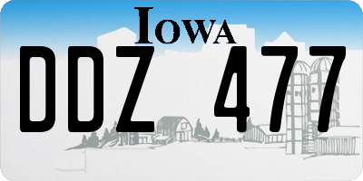 IA license plate DDZ477