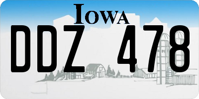IA license plate DDZ478