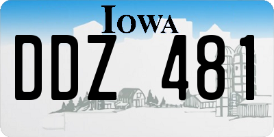 IA license plate DDZ481