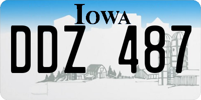 IA license plate DDZ487